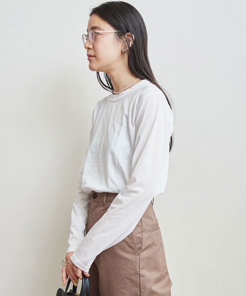 fig Ｌondon（フィグロンドン）の「simple smooth long sleeve（Tシャツ/カットソー・レディース・ホワイト/ブラック・FREE）」の10枚目の写真