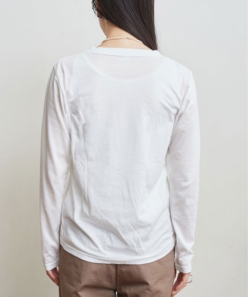fig Ｌondon（フィグロンドン）の「simple smooth long sleeve（Tシャツ/カットソー・レディース・ホワイト/ブラック・FREE）」の19枚目の写真