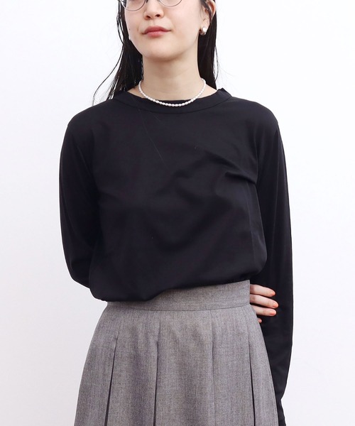 fig Ｌondon（フィグロンドン）の「simple smooth long sleeve（Tシャツ/カットソー・レディース・ホワイト/ブラック・FREE）」の4枚目の写真