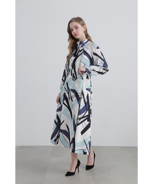 美品PINKY&DIANNE [WEB限定]ジオメトリックアートプリントブラウス ◇ジオメトリックアートプリントブラウス｜ピンキーアンド