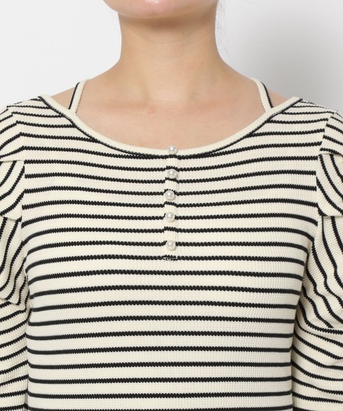 mysty woman（ミスティウーマン）の「パールボタンストリングプルオーバー　 997004（Tシャツ/カットソー・レディース・ブラック系その他/ホワイト系その他・FREE）」の22枚目の写真