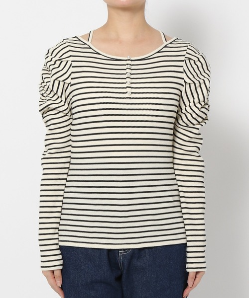 mysty woman（ミスティウーマン）の「パールボタンストリングプルオーバー　 997004（Tシャツ/カットソー・レディース・ブラック系その他/ホワイト系その他・FREE）」の18枚目の写真