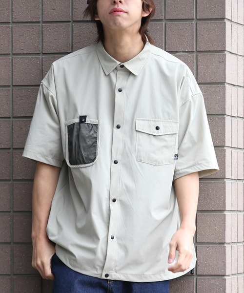GERRY(ジェリー)の「【GERRY/ジェリー】 ナイロンPUタスラン メッシュポケット ショートスリーブシャツ(シャツ/ブラウス・メンズ・グレイッシュベージュ/カーキ/ブラック・LL/L/M)」の19枚目の写真
