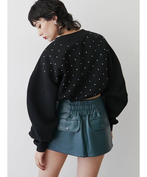 jouetie（ジュエティ）の「Vネックラインストーンプルオーバー（スウェット・レディース・ブラック/グレー/オフホワイト・MEDIUM）」の19枚目の写真