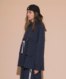 【24SS my beautiful landletナイロンタフタビッグシャツ】 my beautiful landlet - NYLON TAFFETA BIG RAGLAN SHIRT | NAVY
