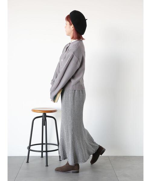 ehka sopo(エヘカソポ)の「ケーブル刺繍カーディガン(カーディガン/ボレロ・レディース・キナリ/イエロー/サックスブルー/グレー・F)」の9枚目の写真