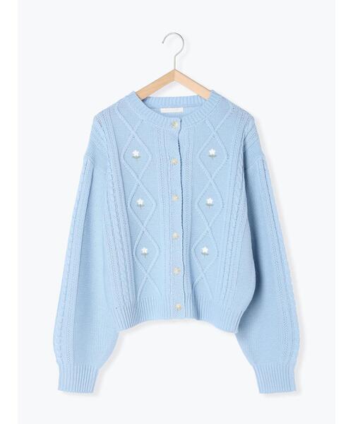 ehka sopo（エヘカソポ）の「ケーブル刺繍カーディガン（カーディガン