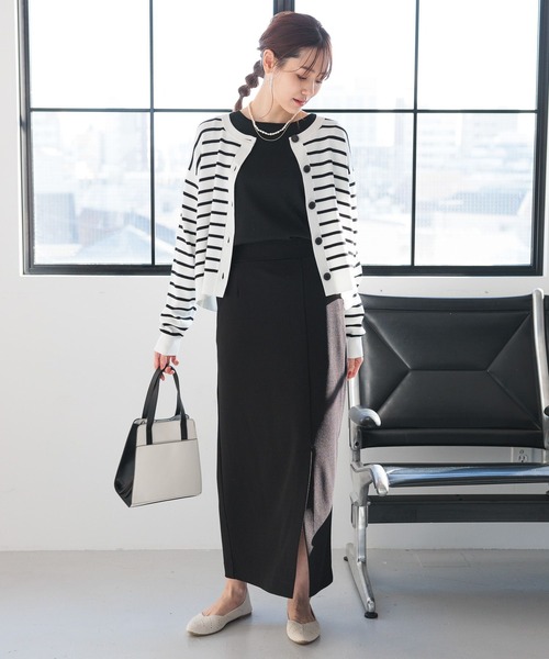 GLOBAL WORK(グローバルワーク)の「スゴラクストレッチIラインスカート/993234(スカート・レディース・チャコールグレー/ピンク系/ブラック/ライトベージュ・MEDIUM/LARGE)」の7枚目の写真