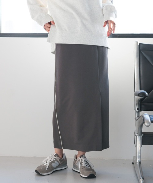 GLOBAL WORK(グローバルワーク)の「スゴラクストレッチIラインスカート/993234(スカート・レディース・チャコールグレー/ピンク系/ブラック/ライトベージュ・MEDIUM/LARGE)」の14枚目の写真