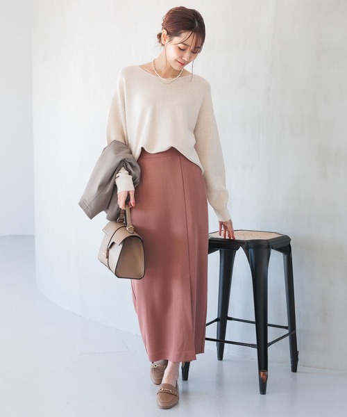 GLOBAL WORK(グローバルワーク)の「スゴラクストレッチIラインスカート/993234(スカート・レディース・チャコールグレー/ピンク系/ブラック/ライトベージュ・MEDIUM/LARGE)」の16枚目の写真