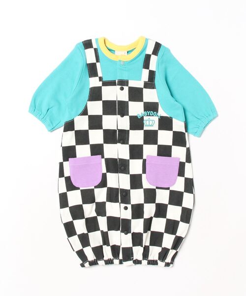 BABYDOLL（ベビードール）の「サロペット 風 長袖 2WAY オール 9143B（ロンパース・キッズ・ブラック/ピンク・50-70cm）」の9枚目の写真