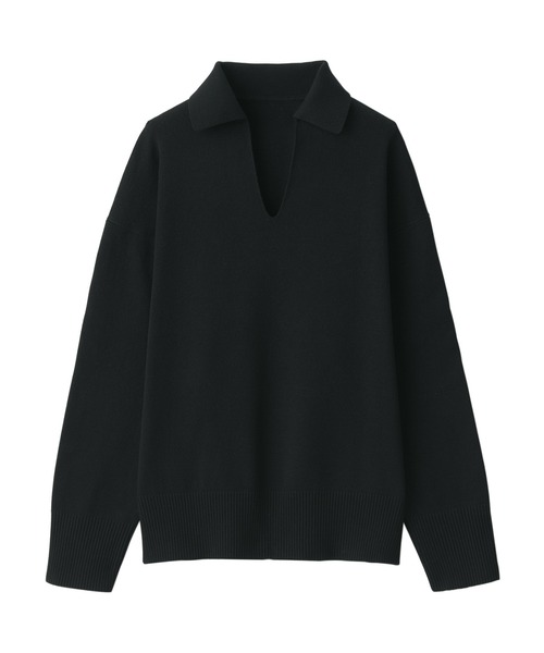 無印良品(ムジルシリョウヒン)の「婦人 洗えるミラノリブ編みスキッパーポロセーター(ニット/セーター・レディース・ブラック/ホワイト系8/ベージュ系4/ブルー・XS/S/M/L/XL)」の22枚目の写真