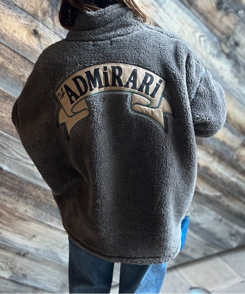 mi via loca(ミヴィアロカ)の「バックモチーフロゴ刺繍 ボア ドロスト ハーフジップ プルオーバー(スウェット・レディース・チャコールグレー/ベージュ/ピンク・FREE)」の22枚目の写真