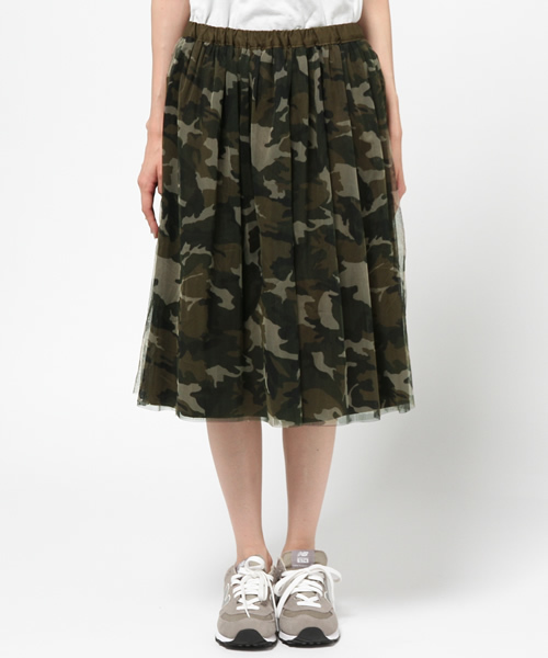 CIAOPANIC（チャオパニック）の「【Ciaopanic】　リバーシブルカモフラチュールSK（スカート・レディース・カーキ・FREE）」の2枚目の写真