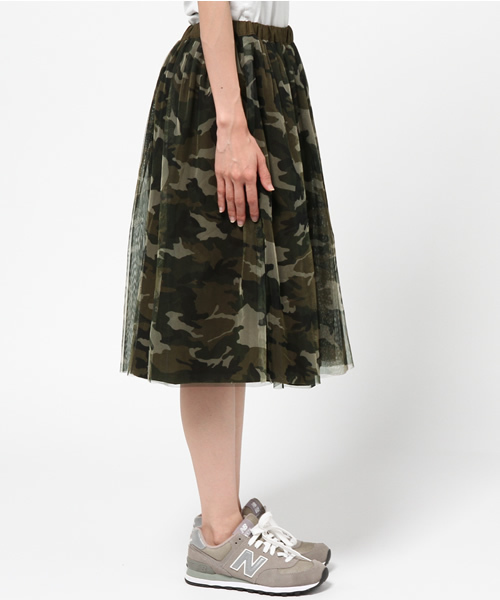 CIAOPANIC（チャオパニック）の「【Ciaopanic】　リバーシブルカモフラチュールSK（スカート・レディース・カーキ・FREE）」の3枚目の写真