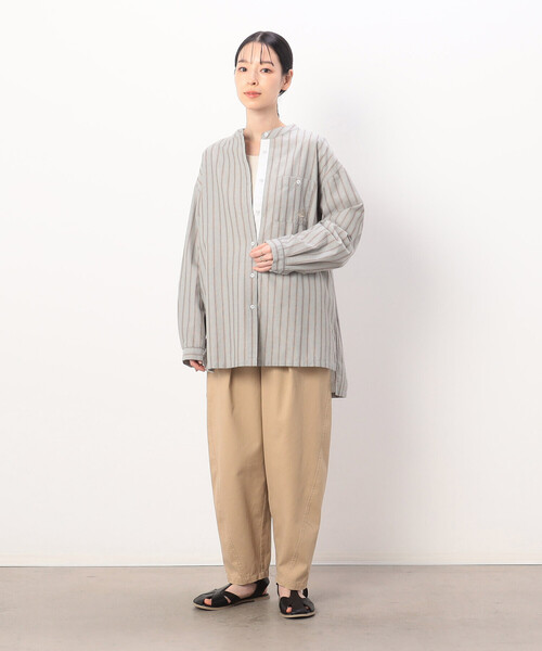 ONIGIRI（オニギリ）の「コットンカツラギ　テーパードパンツ（チノパンツ・レディース・カーキ/ベージュ・MEDIUM/LARGE）」の16枚目の写真