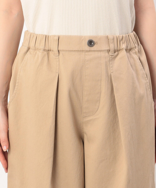 ONIGIRI（オニギリ）の「コットンカツラギ　テーパードパンツ（チノパンツ・レディース・カーキ/ベージュ・MEDIUM/LARGE）」の9枚目の写真