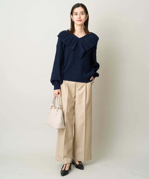 a.v.v(アーヴェヴェ)の「【マシンウォッシャブル】チノワイドストレートパンツ(チノパンツ・レディース・ベージュ・40/34/36/42/38)」の18枚目の写真