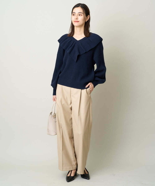 a.v.v(アーヴェヴェ)の「【マシンウォッシャブル】チノワイドストレートパンツ(チノパンツ・レディース・ベージュ・40/34/36/42/38)」の19枚目の写真