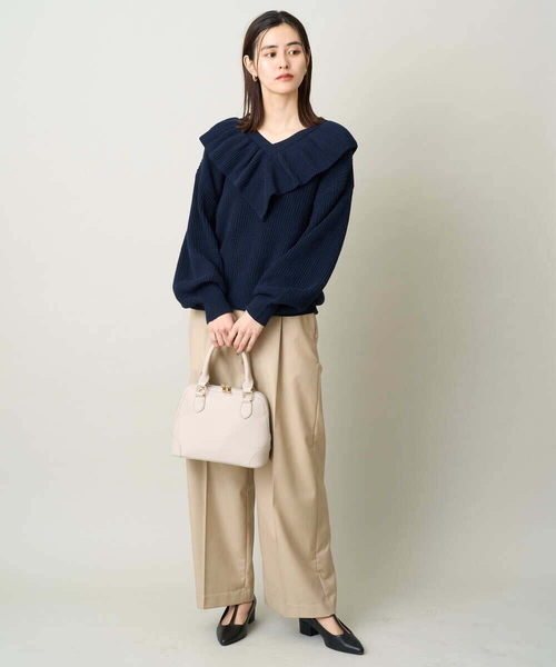 a.v.v(アーヴェヴェ)の「【マシンウォッシャブル】チノワイドストレートパンツ(チノパンツ・レディース・ベージュ・40/34/36/42/38)」の20枚目の写真