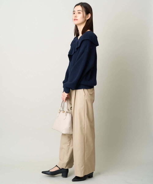 a.v.v(アーヴェヴェ)の「【マシンウォッシャブル】チノワイドストレートパンツ(チノパンツ・レディース・ベージュ・40/34/36/42/38)」の21枚目の写真