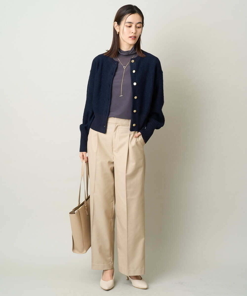 a.v.v(アーヴェヴェ)の「【マシンウォッシャブル】チノワイドストレートパンツ(チノパンツ・レディース・ベージュ・40/34/36/42/38)」の3枚目の写真