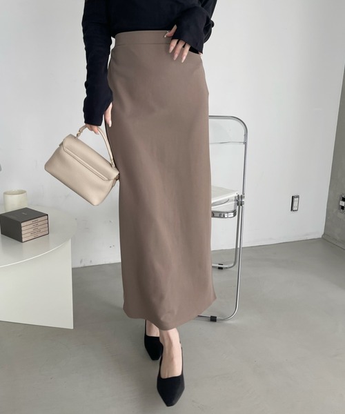 Ada.(エイダ)の「カットツイル ウエストゴム ナロースカート(スカート・レディース・ブラック/モカ/グレイッシュベージュ/ブルー/チャコール・M/L)」の4枚目の写真