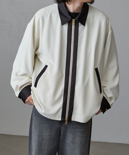 【美品＆完売品】 Lui's クレリック切替ジップシャツブルゾン Sサイズ Lui's（ルイス）の「クレリック切替ジップシャツブルゾン
