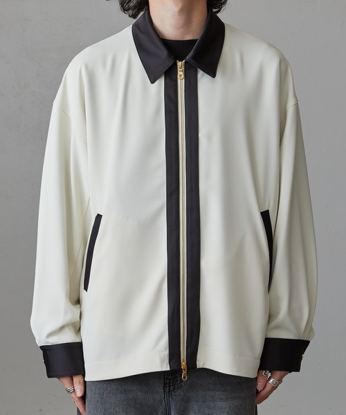 【美品＆完売品】 Lui's クレリック切替ジップシャツブルゾン Sサイズ Lui's（ルイス）の「クレリック切替ジップシャツブルゾン