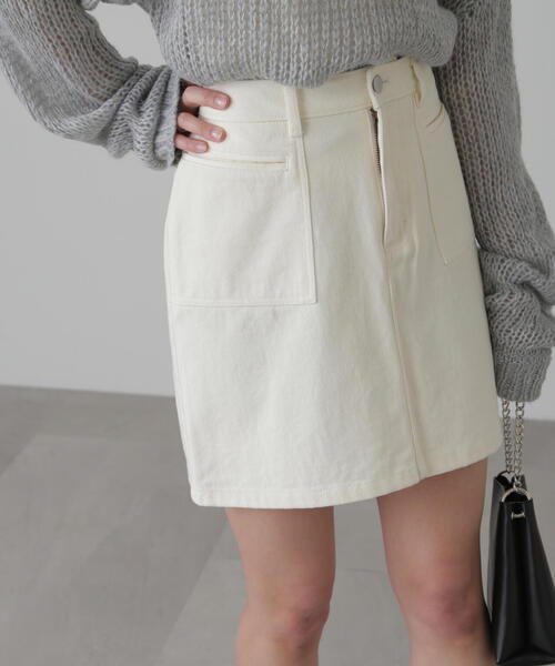 FREE'S MART（フリーズマート）の「【3サイズ展開XS-M】フロントポケットミニスカート【低身長サイズ有】（スカート・レディース・ホワイト/ベージュ/ブラック・MEDIUM/SMALL/X-SMALL）」の18枚目の写真