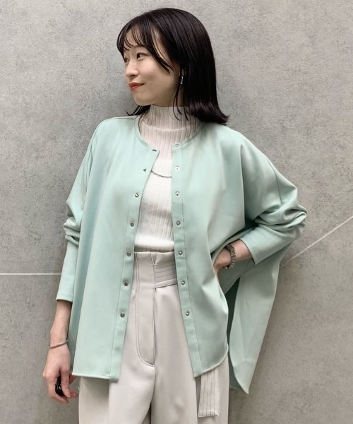 CAST:（キャストコロン）の「【着心地抜群/セットアップ】オーバーサイズジャージーカットソー（Tシャツ/カットソー・レディース・ブラック/グリーン/オフホワイト・S/M）」の3枚目の写真