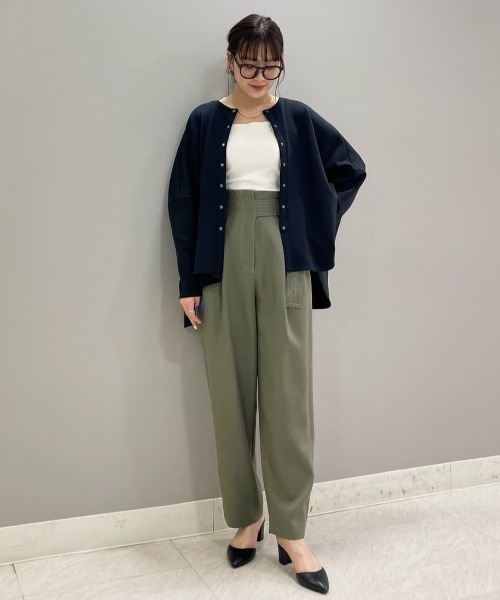 CAST:（キャストコロン）の「【着心地抜群/セットアップ】オーバーサイズジャージーカットソー（Tシャツ/カットソー・レディース・ブラック/グリーン/オフホワイト・S/M）」の7枚目の写真