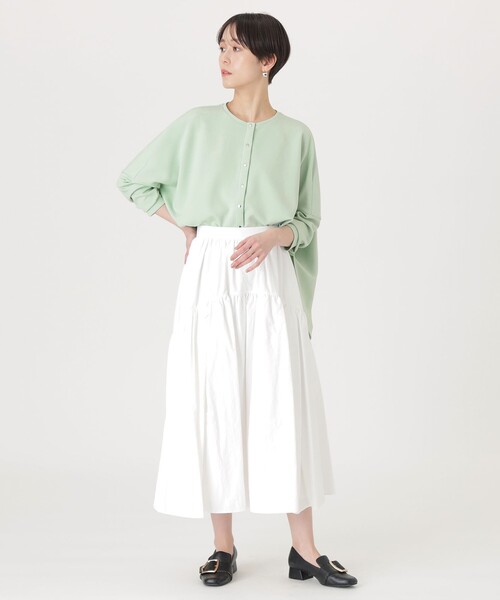 CAST:（キャストコロン）の「【着心地抜群/セットアップ】オーバーサイズジャージーカットソー（Tシャツ/カットソー・レディース・ブラック/グリーン/オフホワイト・S/M）」の10枚目の写真