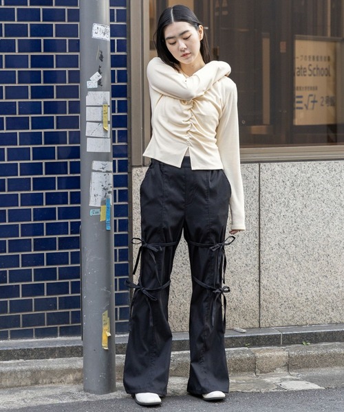 3.3 Field Trip (3.3フィールドトリップ)の「3.3 Field Trip/リブシャーリングロングスリーブT 2995581(Tシャツ/カットソー・レディース・チャコール/ブラック/クリーム・FREE)」の5枚目の写真