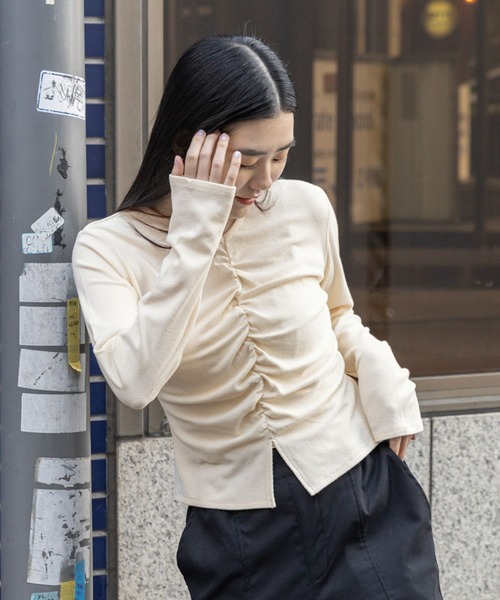 3.3 Field Trip (3.3フィールドトリップ)の「3.3 Field Trip/リブシャーリングロングスリーブT 2995581(Tシャツ/カットソー・レディース・チャコール/ブラック/クリーム・FREE)」の6枚目の写真