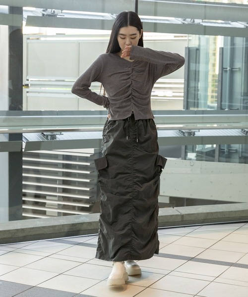 3.3 Field Trip (3.3フィールドトリップ)の「3.3 Field Trip/リブシャーリングロングスリーブT 2995581(Tシャツ/カットソー・レディース・チャコール/ブラック/クリーム・FREE)」の18枚目の写真