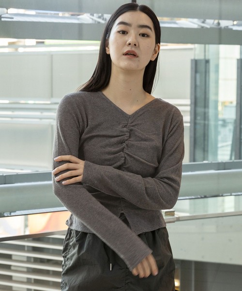 3.3 Field Trip (3.3フィールドトリップ)の「3.3 Field Trip/リブシャーリングロングスリーブT 2995581(Tシャツ/カットソー・レディース・チャコール/ブラック/クリーム・FREE)」の22枚目の写真