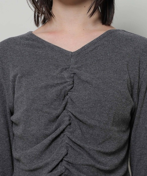 3.3 Field Trip (3.3フィールドトリップ)の「3.3 Field Trip/リブシャーリングロングスリーブT 2995581(Tシャツ/カットソー・レディース・チャコール/ブラック/クリーム・FREE)」の11枚目の写真