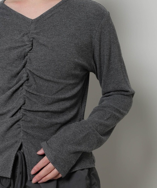 3.3 Field Trip (3.3フィールドトリップ)の「3.3 Field Trip/リブシャーリングロングスリーブT 2995581(Tシャツ/カットソー・レディース・チャコール/ブラック/クリーム・FREE)」の12枚目の写真