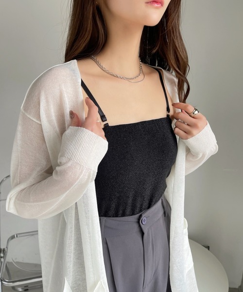 Ada.(エイダ)の「ラメ カットソー インナー キャミ(キャミソール・レディース・ミント/ゴールド/ブルー/シルバー/ブラック・FREE)」の8枚目の写真