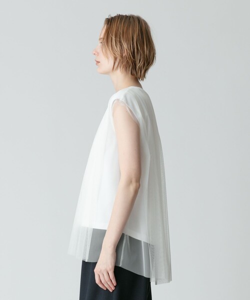 allureville（アルアバイル）の「シアーオーバープルオーバー（Tシャツ/カットソー・レディース・オフホワイト/ライトグレー/ブラック・2）」の10枚目の写真