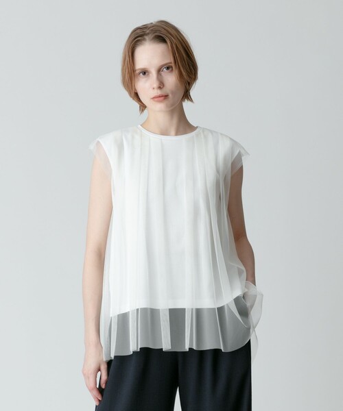 allureville（アルアバイル）の「シアーオーバープルオーバー（Tシャツ/カットソー・レディース・オフホワイト/ライトグレー/ブラック・2）」の5枚目の写真