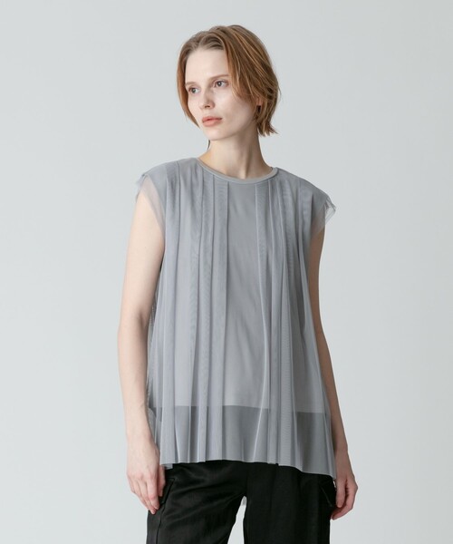 allureville（アルアバイル）の「シアーオーバープルオーバー（Tシャツ/カットソー・レディース・オフホワイト/ライトグレー/ブラック・2）」の6枚目の写真