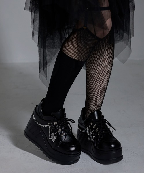 厚底レースアップチェーンシューズ（パンプス）｜Diable baiser