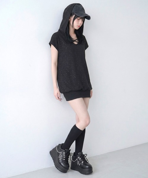 Diable baiser(ディアブルベーゼ)の「厚底レースアップチェーンシューズ(パンプス・レディース・ブラック・24.5cm/23cm/22.5cm/25cm/24cm/23.5cm/25.5cm/26cm)」の18枚目の写真