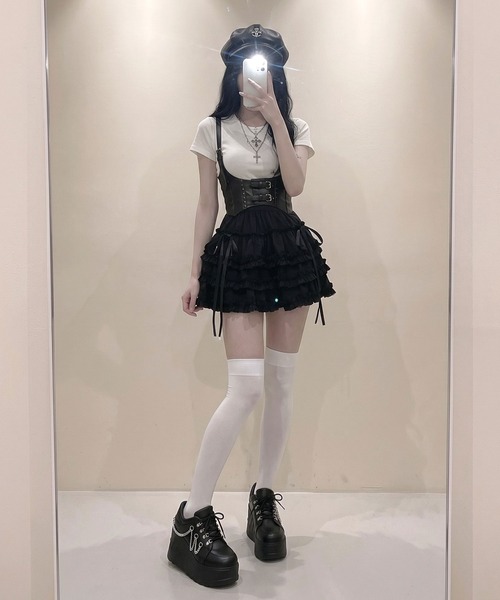 Diable baiser(ディアブルベーゼ)の「厚底レースアップチェーンシューズ(パンプス・レディース・ブラック・24.5cm/23cm/22.5cm/25cm/24cm/23.5cm/25.5cm/26cm)」の16枚目の写真