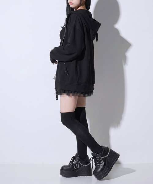 Diable baiser(ディアブルベーゼ)の「厚底レースアップチェーンシューズ(パンプス・レディース・ブラック・24.5cm/23cm/22.5cm/25cm/24cm/23.5cm/25.5cm/26cm)」の15枚目の写真