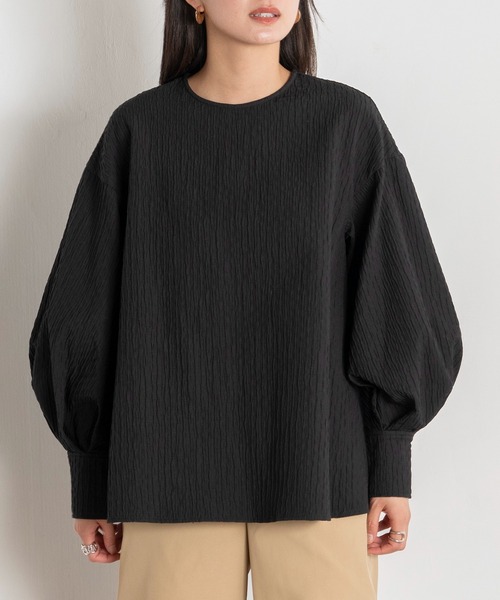 【セール】ふくれジャカードブラウス（シャツ/ブラウス）｜EUCLAID（エウクレイド） 6,600円