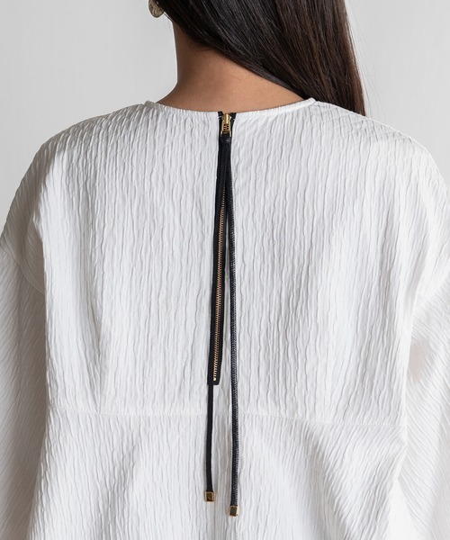 EUCLAID（エウクレイド）の「ふくれジャカードブラウス（シャツ/ブラウス・レディース・ブラック/ホワイト・38）」の7枚目の写真