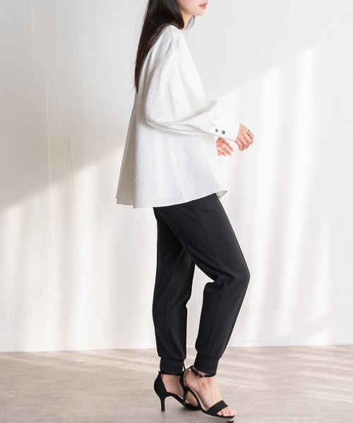 EUCLAID（エウクレイド）の「ふくれジャカードブラウス（シャツ/ブラウス・レディース・ブラック/ホワイト・38）」の12枚目の写真